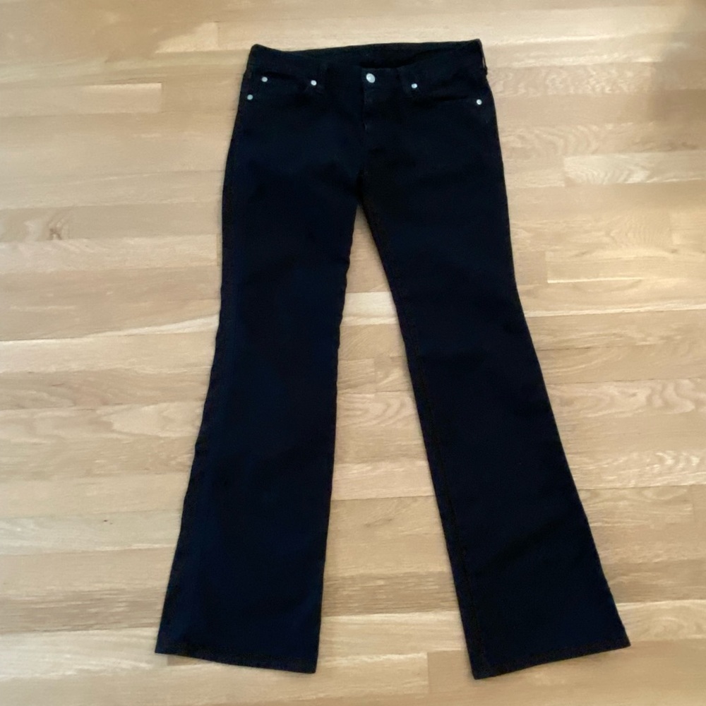 Seven For All Mankind Womens Black A Pocket Boot Cut Jeans/Stretch Denim/Size 29